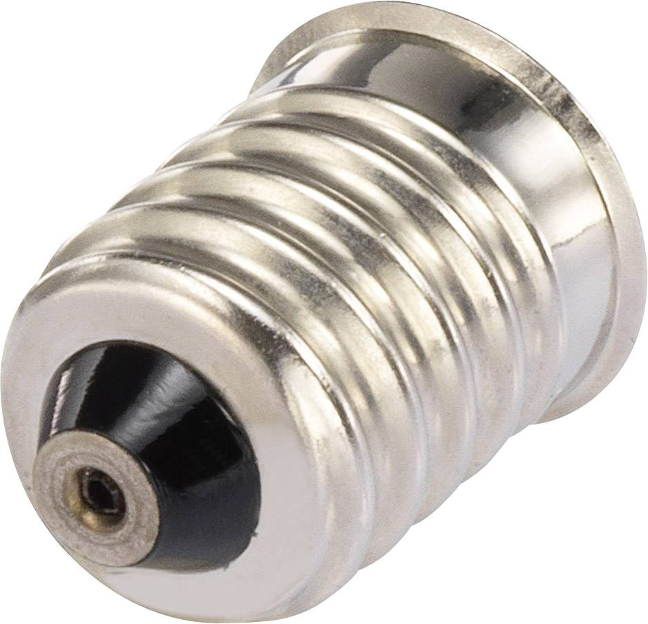 A silver lamp socket for electrical connections, typically used for light bulbs.