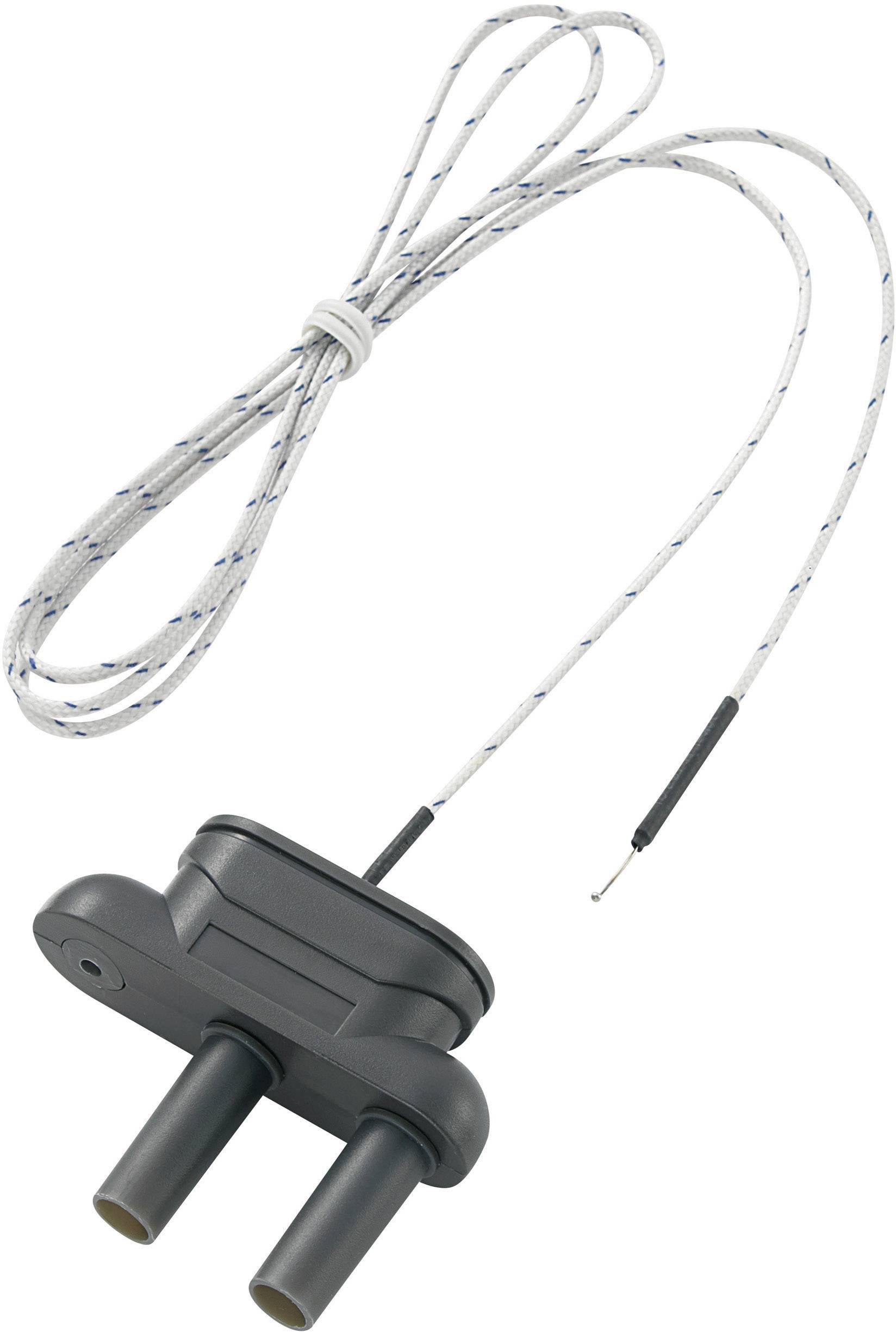 A temperature sensor with two plastic probes and a long, insulated cable.Note: The translation is already in British English, so no changes were necessary. The terminology and phrasing are appropriate for British English usage.