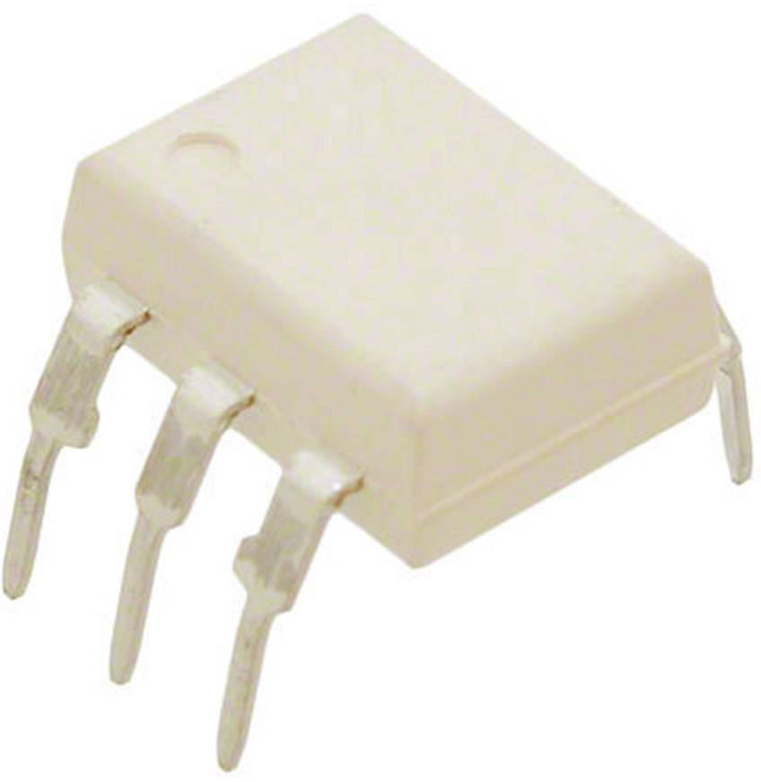 A white, rectangular electronic component with four silver pins, resembling an IC chip, on a light grey background.