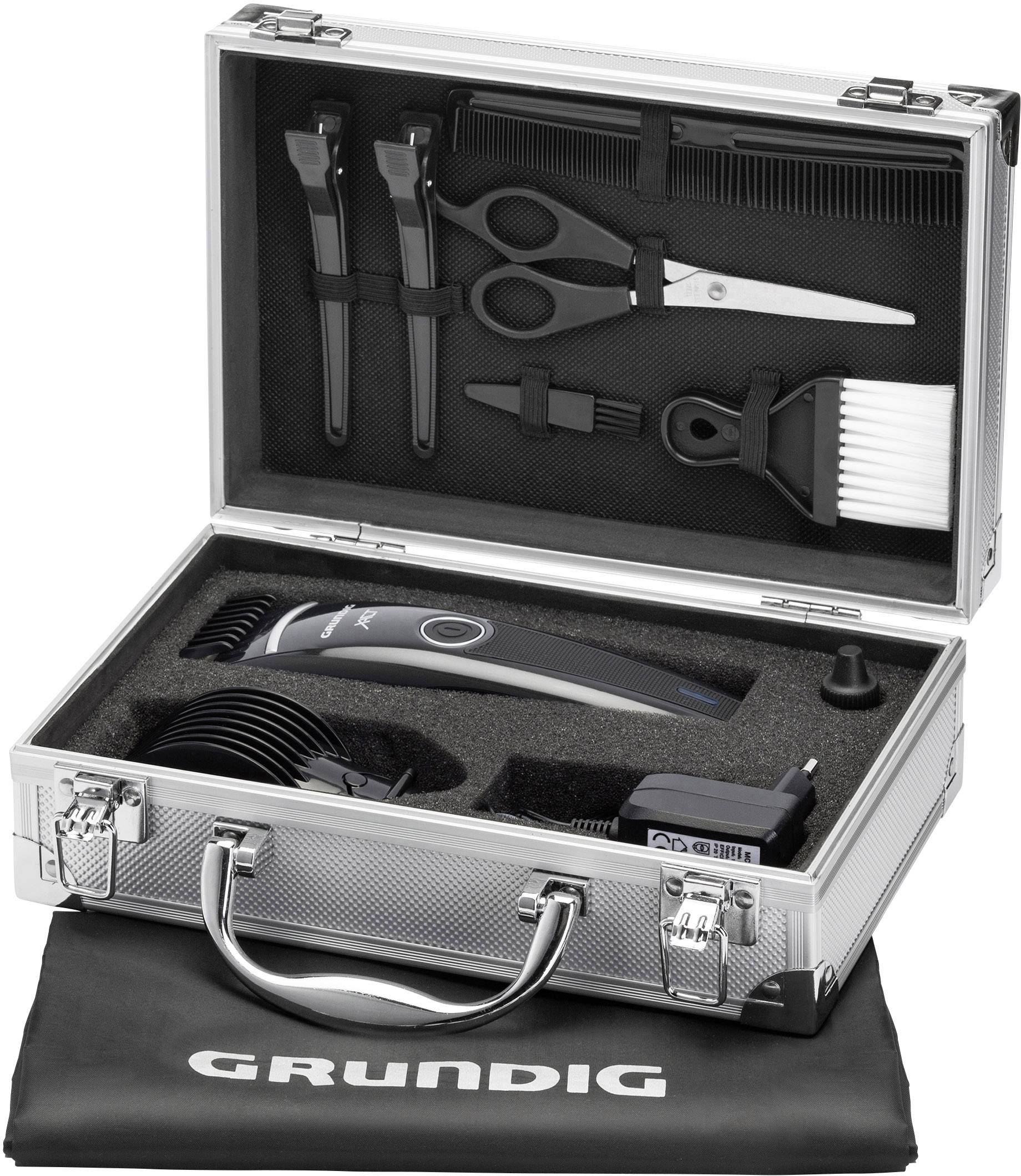 Grundig MC3342 Hair clipper, Beard trimmer Washable Black (glossy), Silver