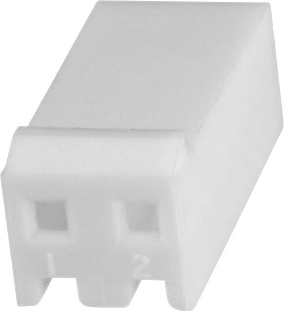 A rectangular, white plastic plug with two narrow openings, numbered '1' and '2', on the front face.