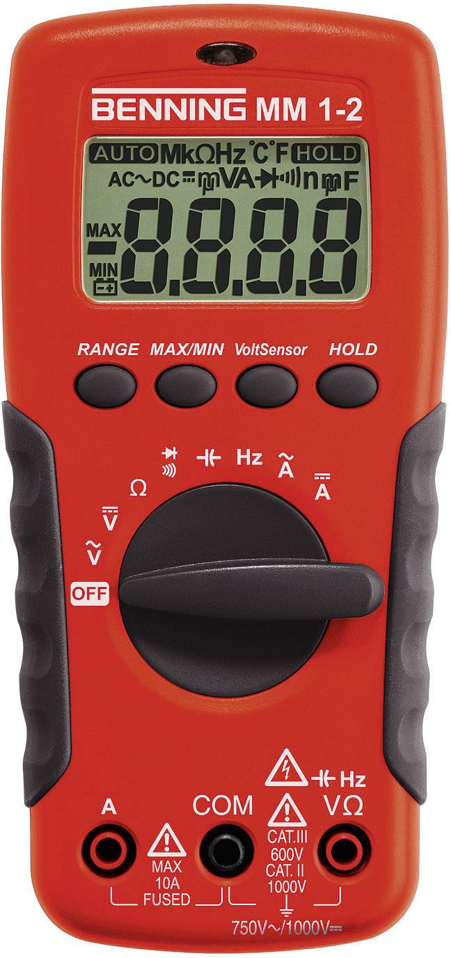 Benning MM 1-2 Handheld multimeter Digital CAT II 1000 V, CAT III 600 V Display (counts): 2000