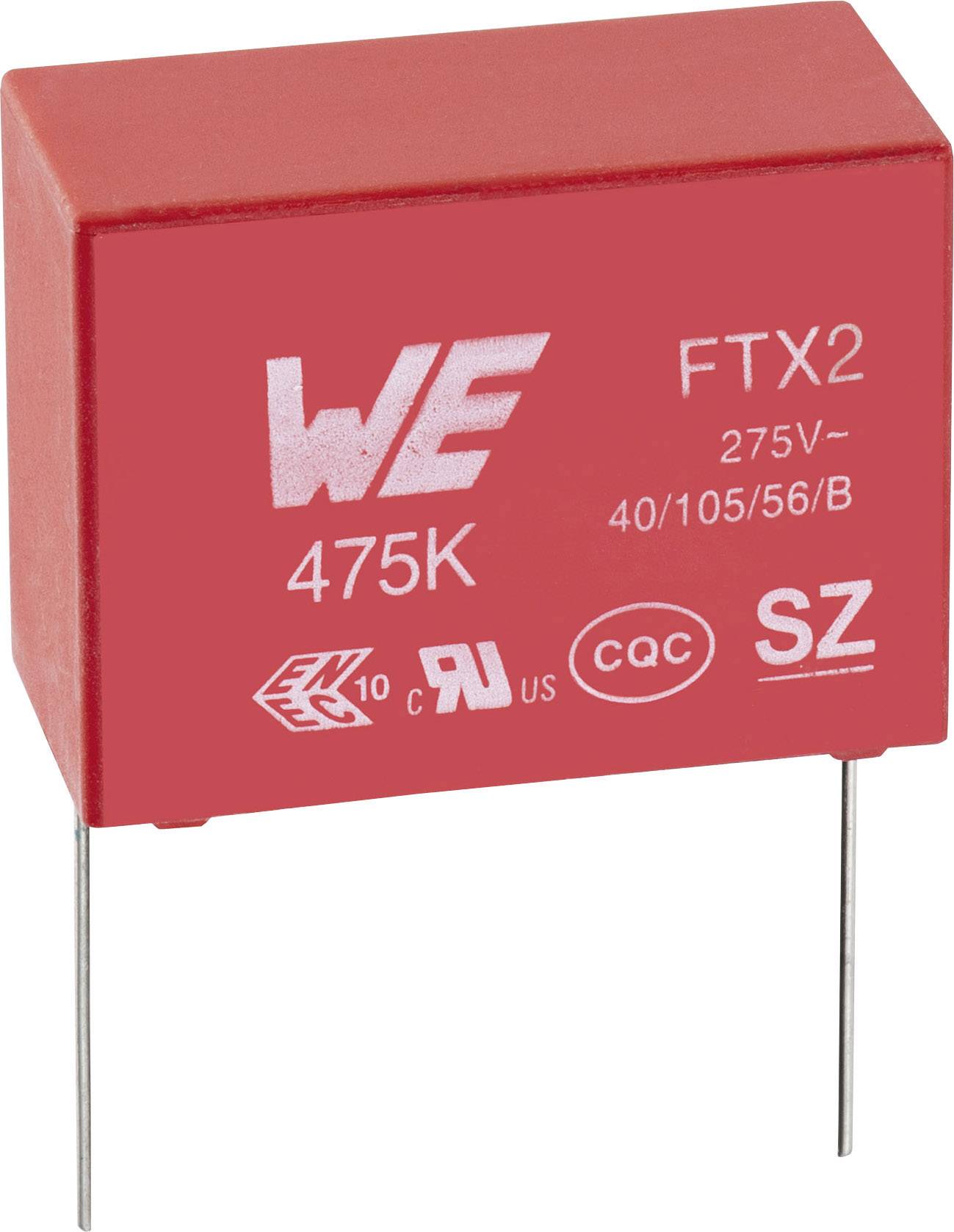 Würth Elektronik WCAP-FTX2 890324025015CS X2 suppression capacitor Radial lead 82 nF 275 V AC 10 % 15 mm (L x W x H) 18 x 6 x 12