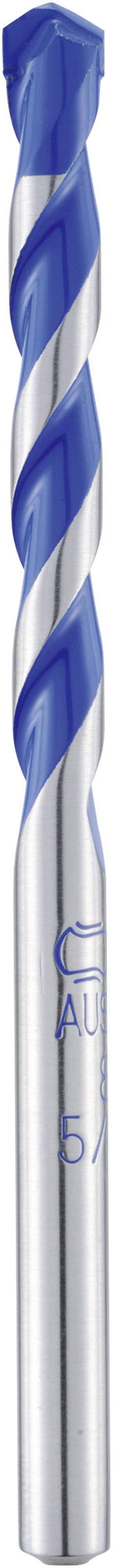 Metal drill with a blue-silver spiral design, suitable for precise drilling in hard materials.Note: In British English, this translation would remain largely the same as American English in this technical context.