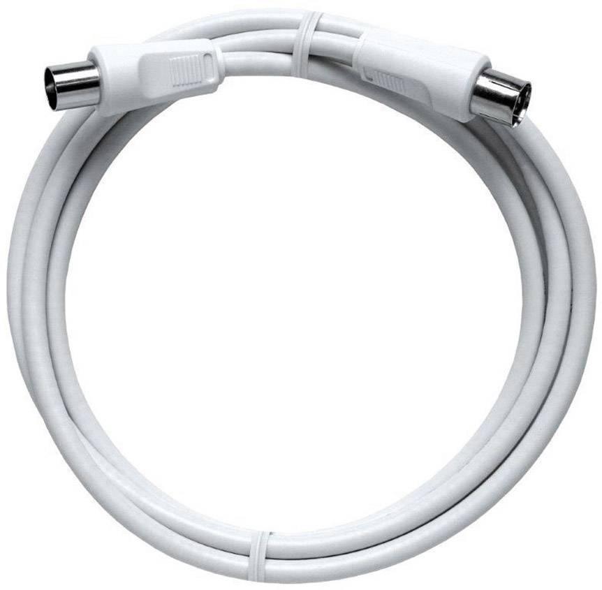 Axing Antennas Cable [1x Belling-Lee/IEC plug 75Ω - 1x Belling-Lee/IEC socket 75Ω] 1.25 m 85 dB White