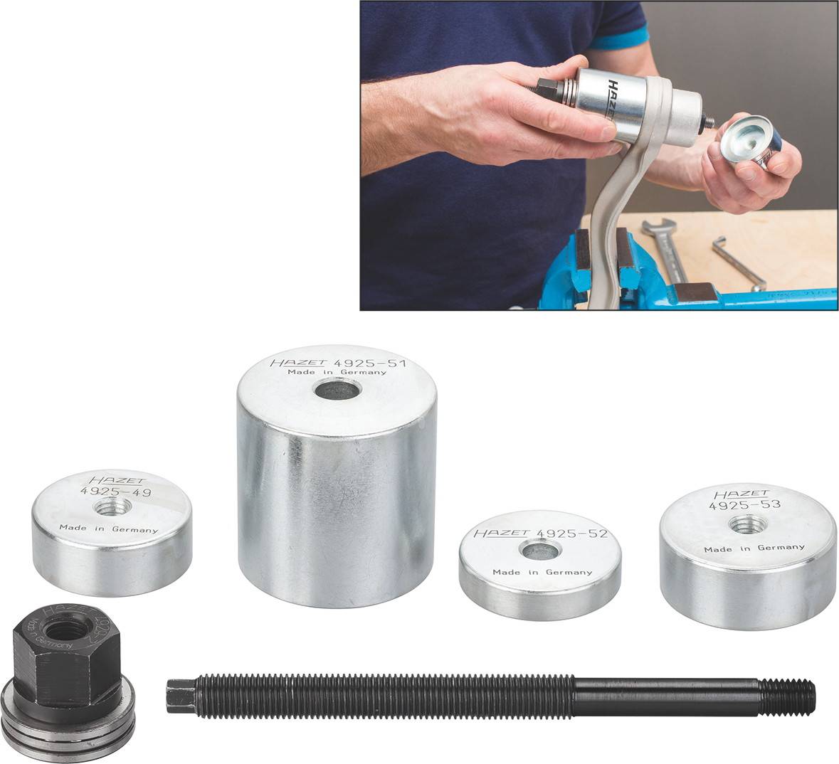 Silent bearing tool set Hazet 4925-2508/6
