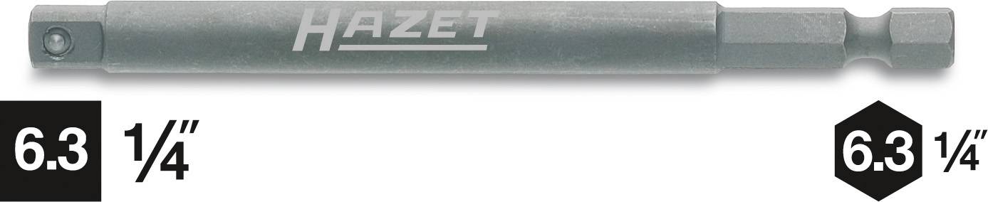Hexagonal screwdriver bit by Hazet, size 6.3 mm (1/4 inch), for screwdrivers with 1/4 inch hexagonal drive.