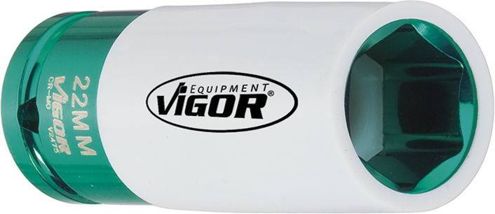 Nut tool by Vigor, 22 mm, with green and white design.