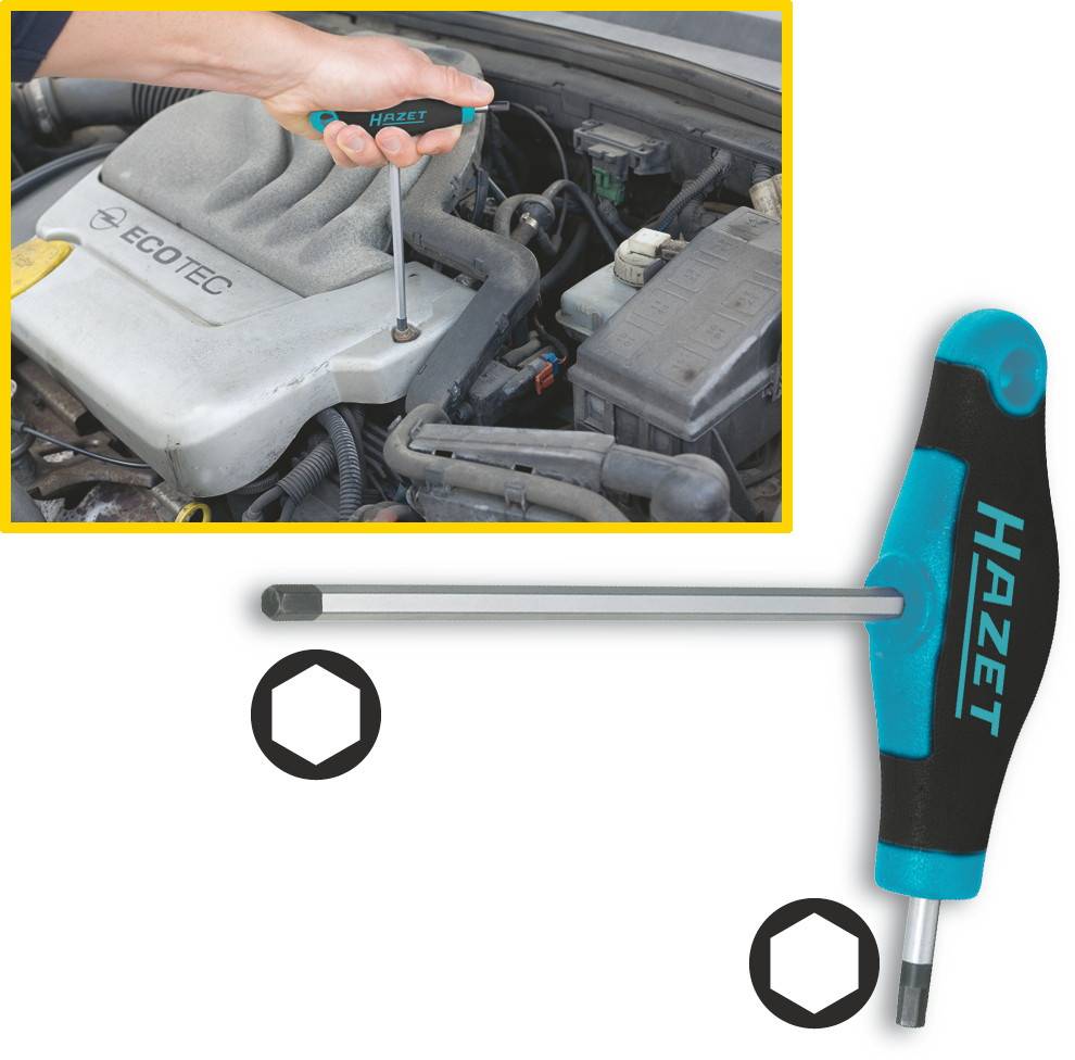 Hazet Workshop Allen wrench Spanner size: 2 mm Blade length: 100 mm, 15 mm