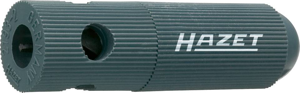 A cylindrical, ribbed tool with the inscription 'Hazet', presumably a screwdriver handle or similar hand tool.