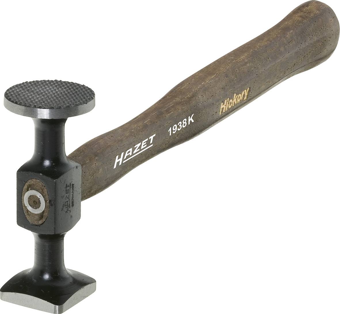 Hammer with a wooden handle and metal head, model 'Hazet 1938K', on a light background.