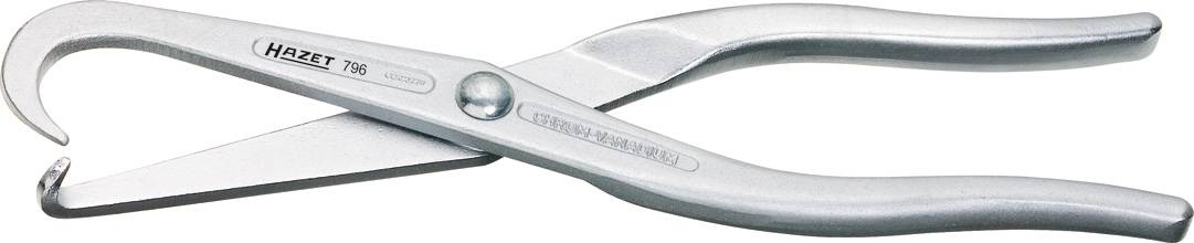 Silver hook tyre lever tool by Hazet, with curved tip and ergonomic handle.