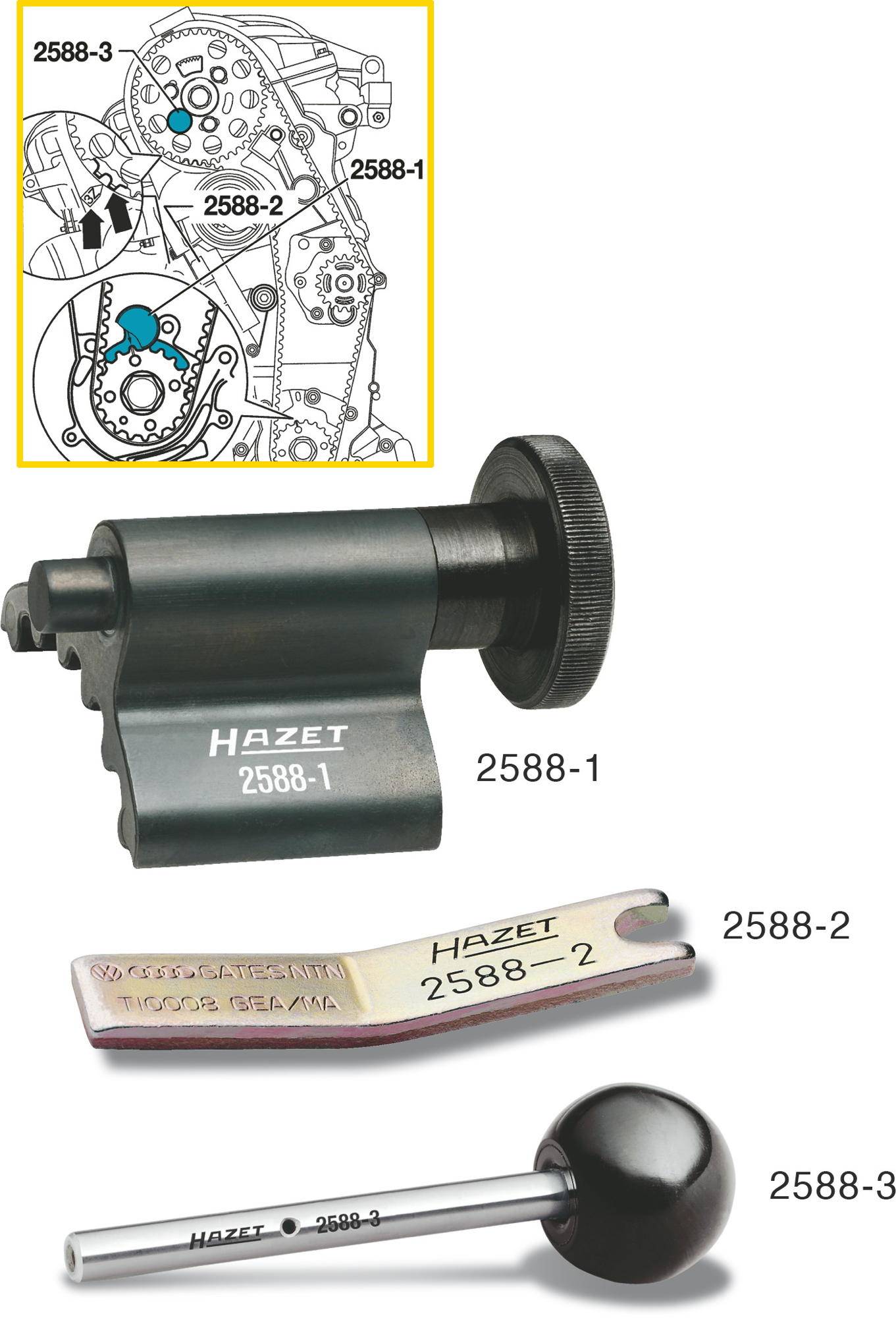 HAZET Crankshaft fixing device 2588-1 Hazet 2588-1
