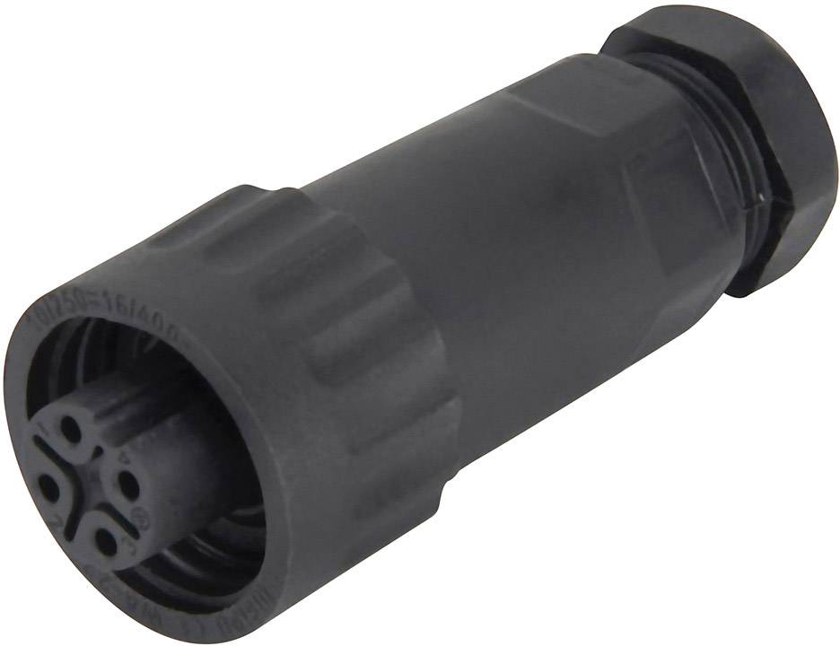 Weipu 814087 Bullet connector Socket, straight Total number of pins: 3 + PE Series (round connectors): WA