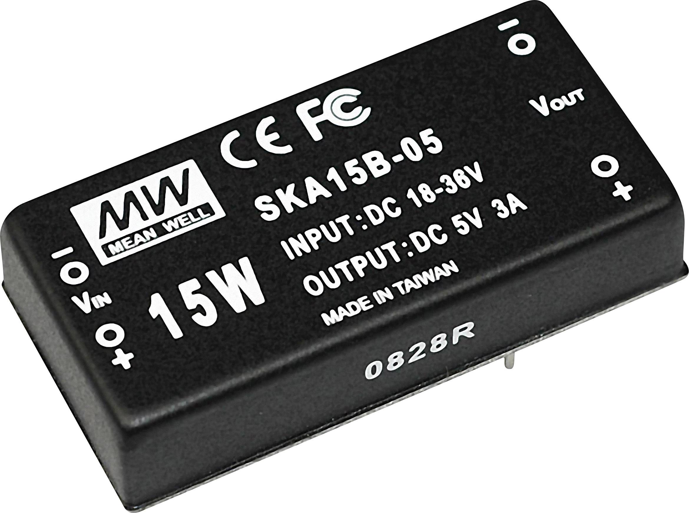 Mean Well SKA15C-12 DC/DC converter 15 W No. of outputs: 1 x Content 1 pc(s)