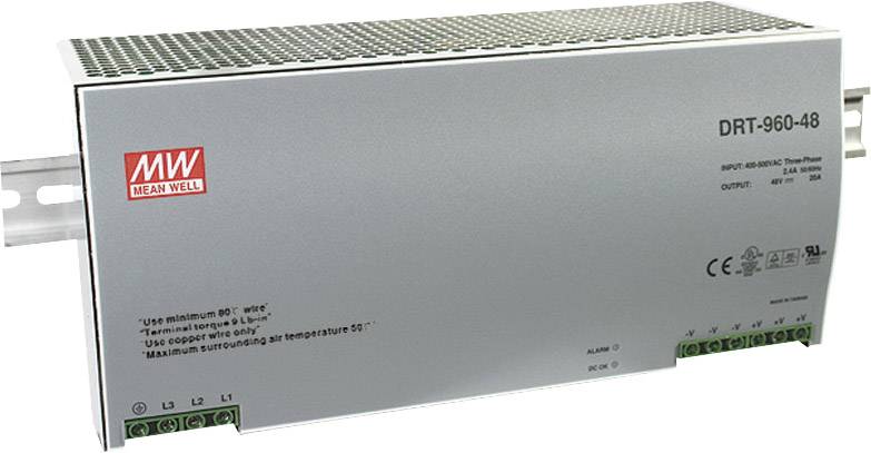 Mean Well DRT-960-24 Rail mounted PSU (DIN) 24 V DC 40 A 960 W 1 x