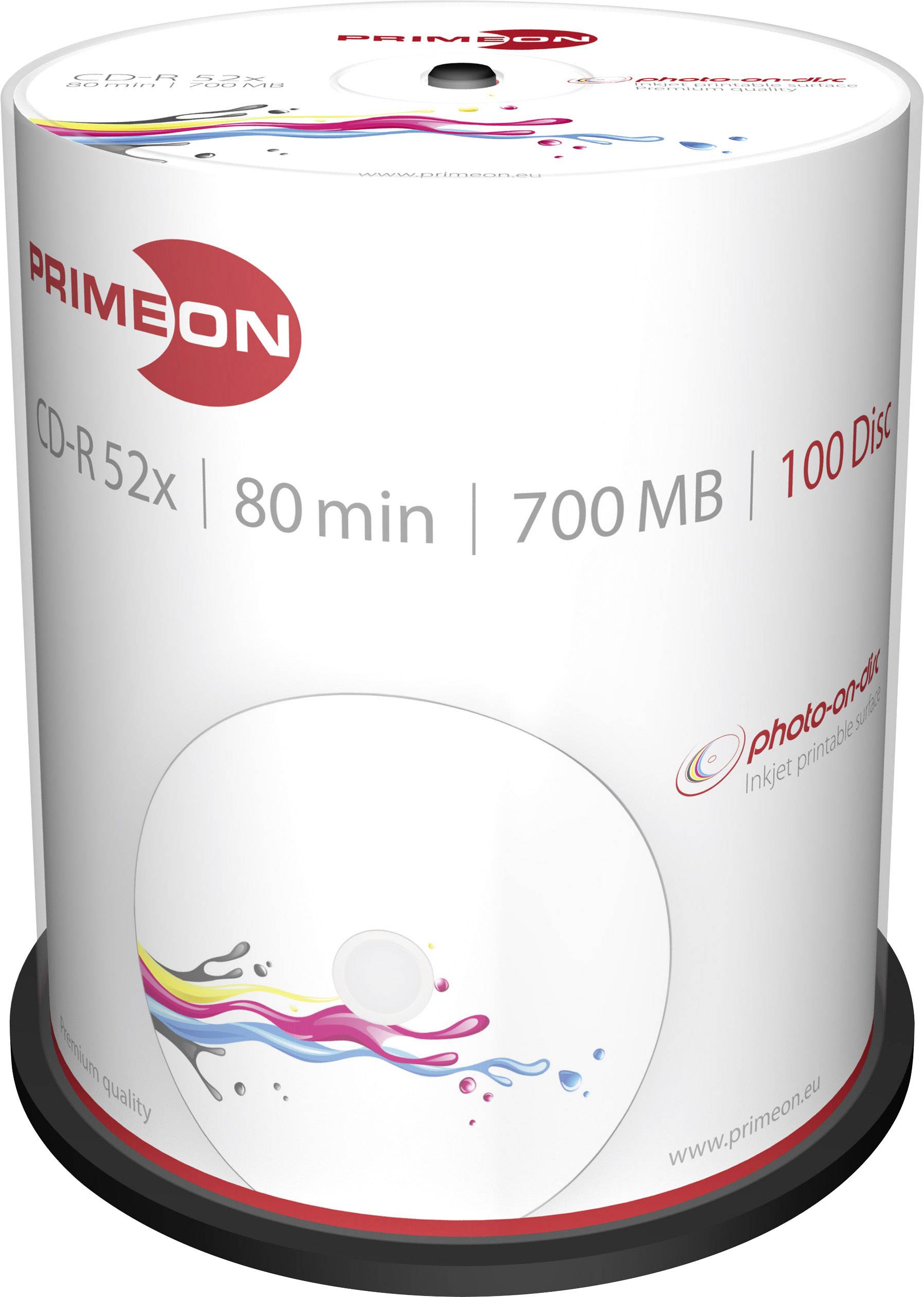 Primeon 2761106 Blank CD-R 80 700 MB 100 pc(s) Spindle Printable