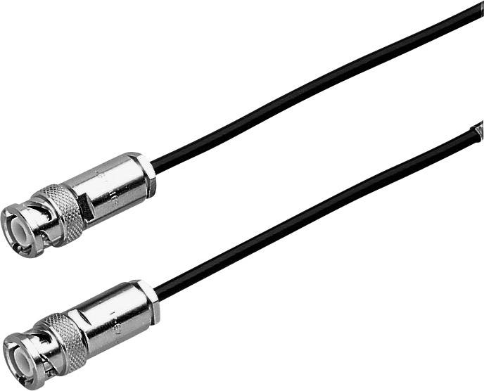 Two coaxial BNC connectors on a black cable.