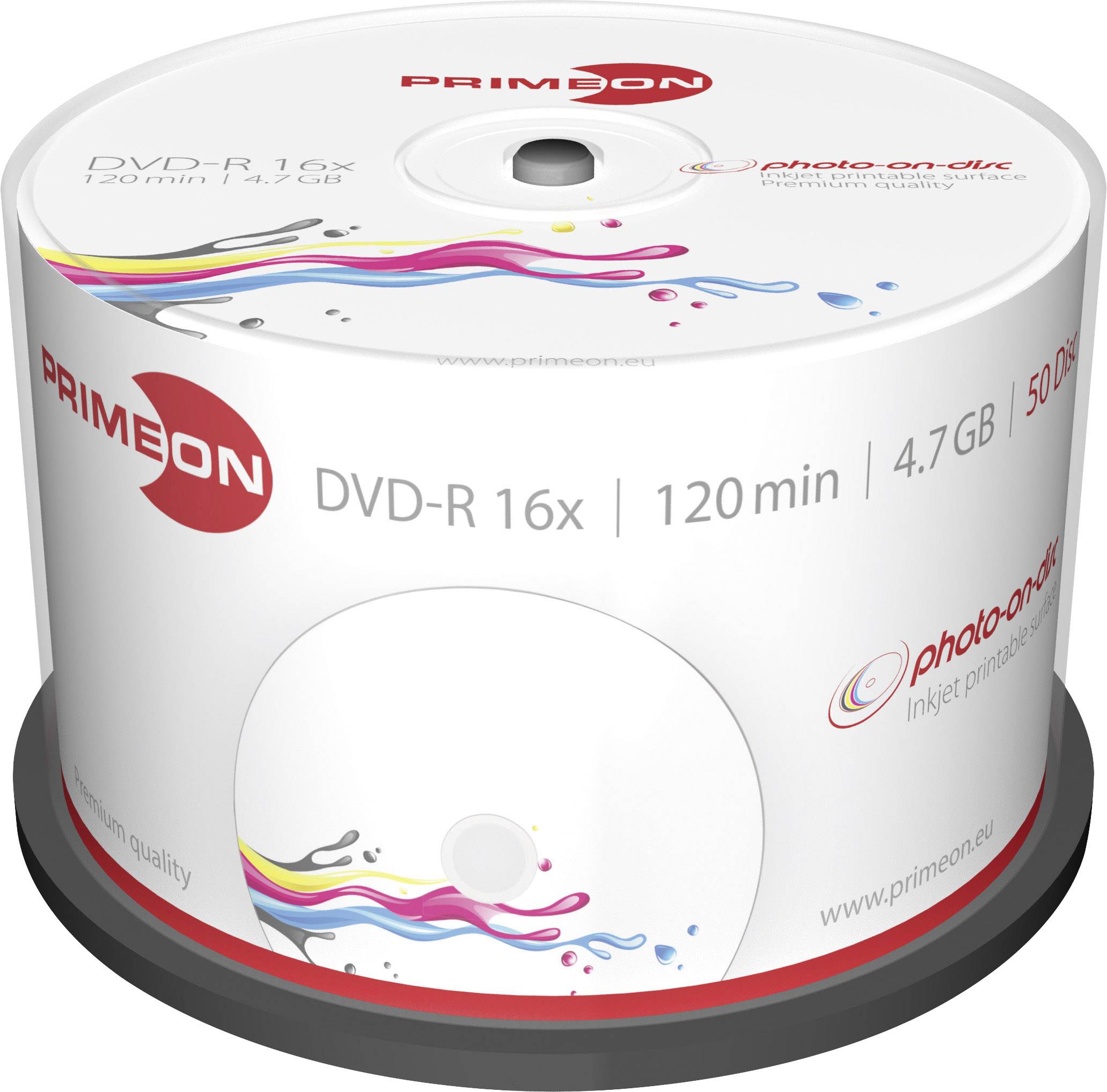 Primeon 2761206 Blank DVD-R 4.7 GB 50 pc(s) Spindle Printable