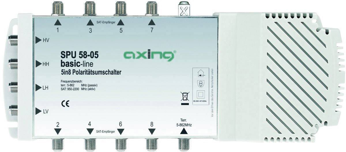 Axing SPU 58-05 SAT multiswitch Inputs (multiswitches): 5 (4 SAT/1 terrestrial) No. of participants: 8 Quad LNB compatible