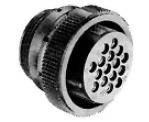 Threaded electrical circular connector with multiple oval contacts, suitable for industrial and electronic applications.