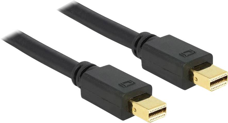 Delock Mini DisplayPort Cable Mini DisplayPort plug, Mini DisplayPort plug 1.50 m Black 83474 gold plated connectors DisplayPort