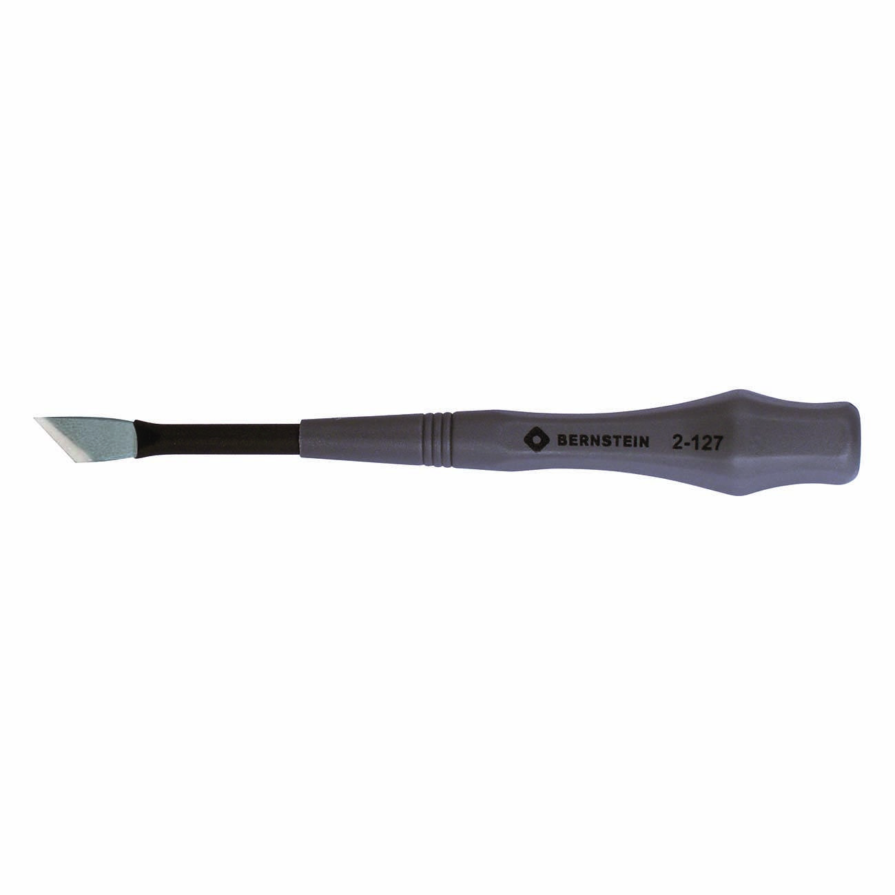 Specialised plastic scraper with a narrow, pointed blade. Suitable for precise cleaning work in delicate areas.