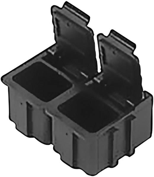 Double black plastic cover with two rectangular compartments, each with hinged lids.