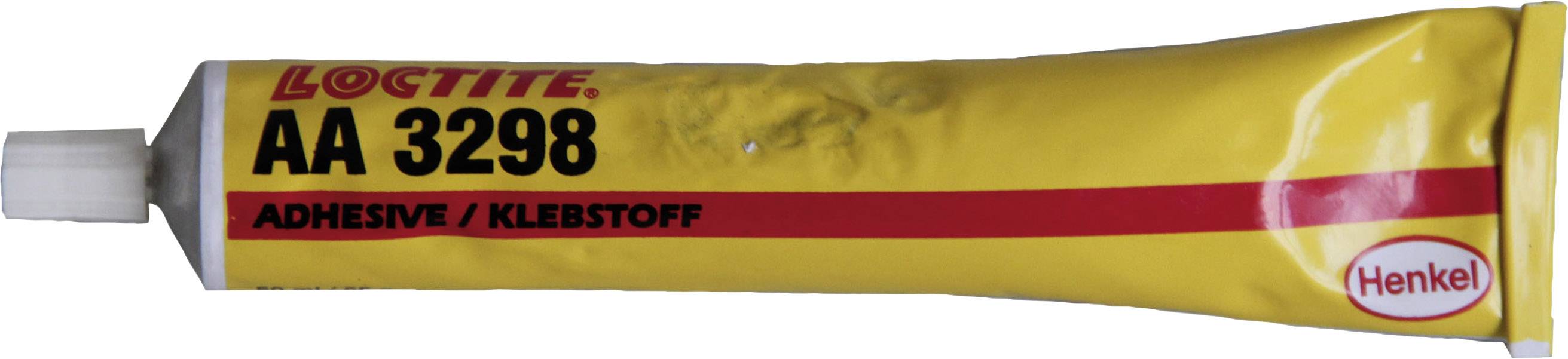 Yellow tube with the inscription 'LOCTITE AA 3298', underneath 'ADHESIVE / ADHESIVE'. Henkel logo on the right.