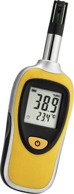 A digital hygrometer and thermometer is displaying 38.9% relative humidity and 23.4°C temperature.