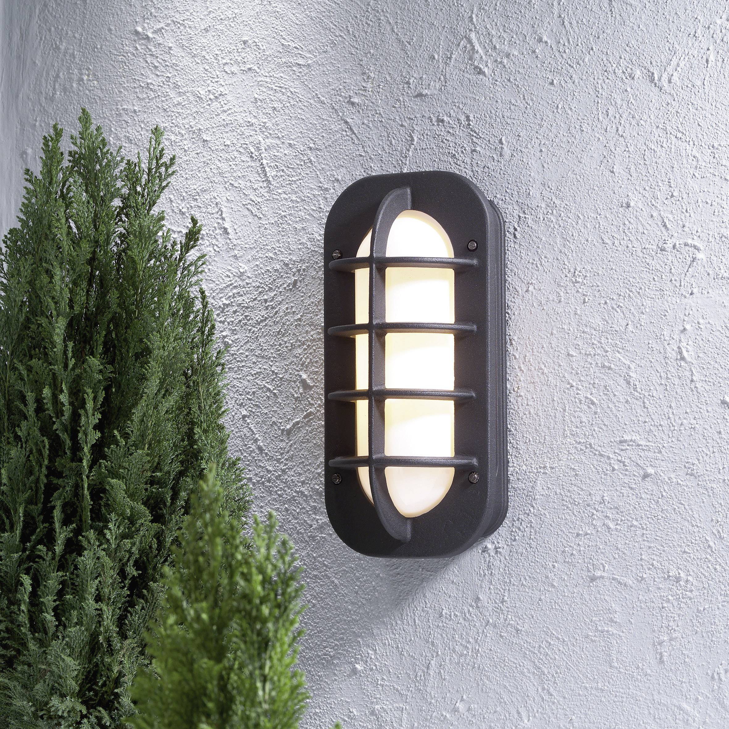 Konstsmide Loke 514-752 Outdoor wall light Energy-saving bulb, LED (monochrome) E-27 60 W Black