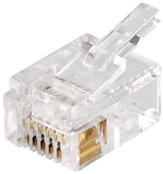 econ connect MPL6/6DEC Modular mounted socket MPL6/6DEC Plug, straight No. of pins (RJ) 6P6C Clear