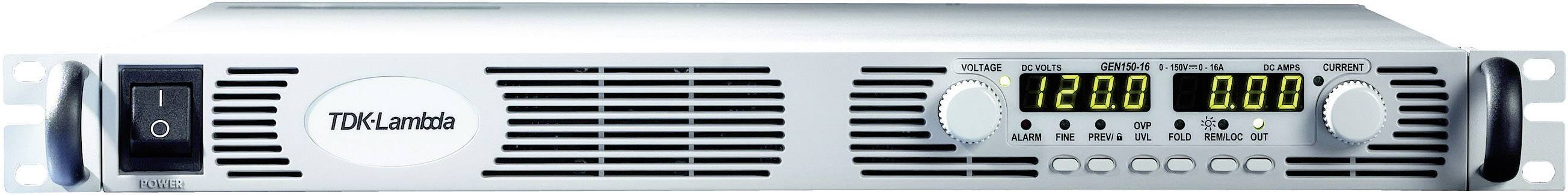 19" bench PSU (adjustable voltage) TDK-Lambda GEN8-90/LN 0 - 8 V DC 0 - 90 A No. of outputs 1 x RS232, RS485, IEE488.2 SCPI/GPIB