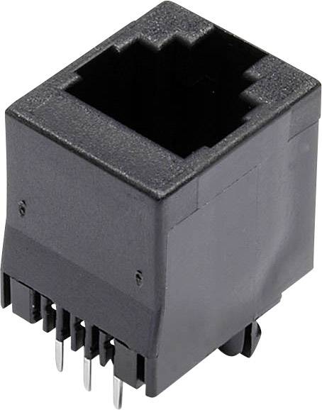 econ connect MJTN66A Modular mounted socket MJTN66A Socket, vertical vertical Pins: 6 Black