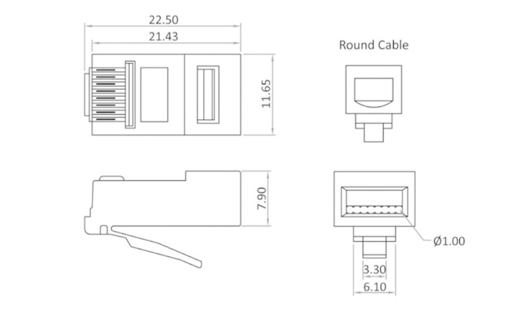 econ connect MPL10/10R Modular plug MPL10/10R Plug, straight Pins: 10 Clear