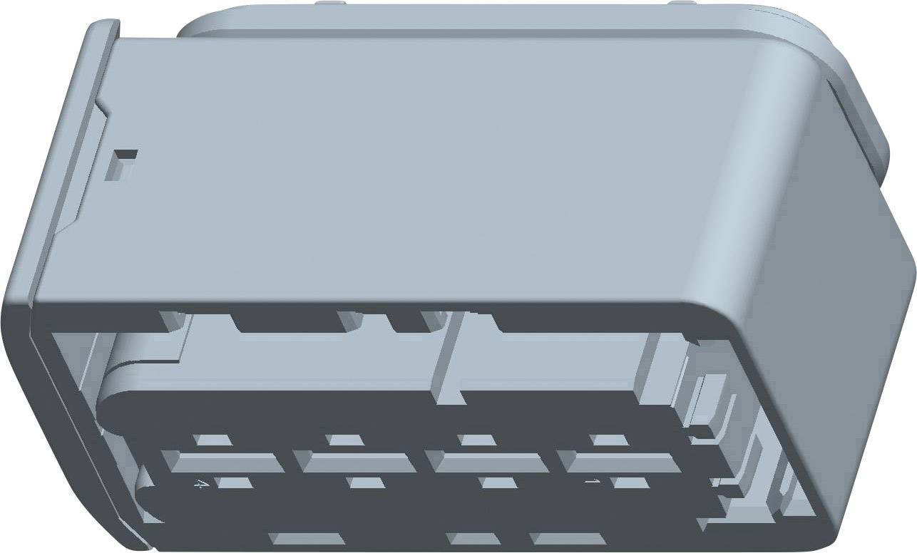 A grey, rectangular plug with multiple sockets. Used for electrical connections in vehicles.
