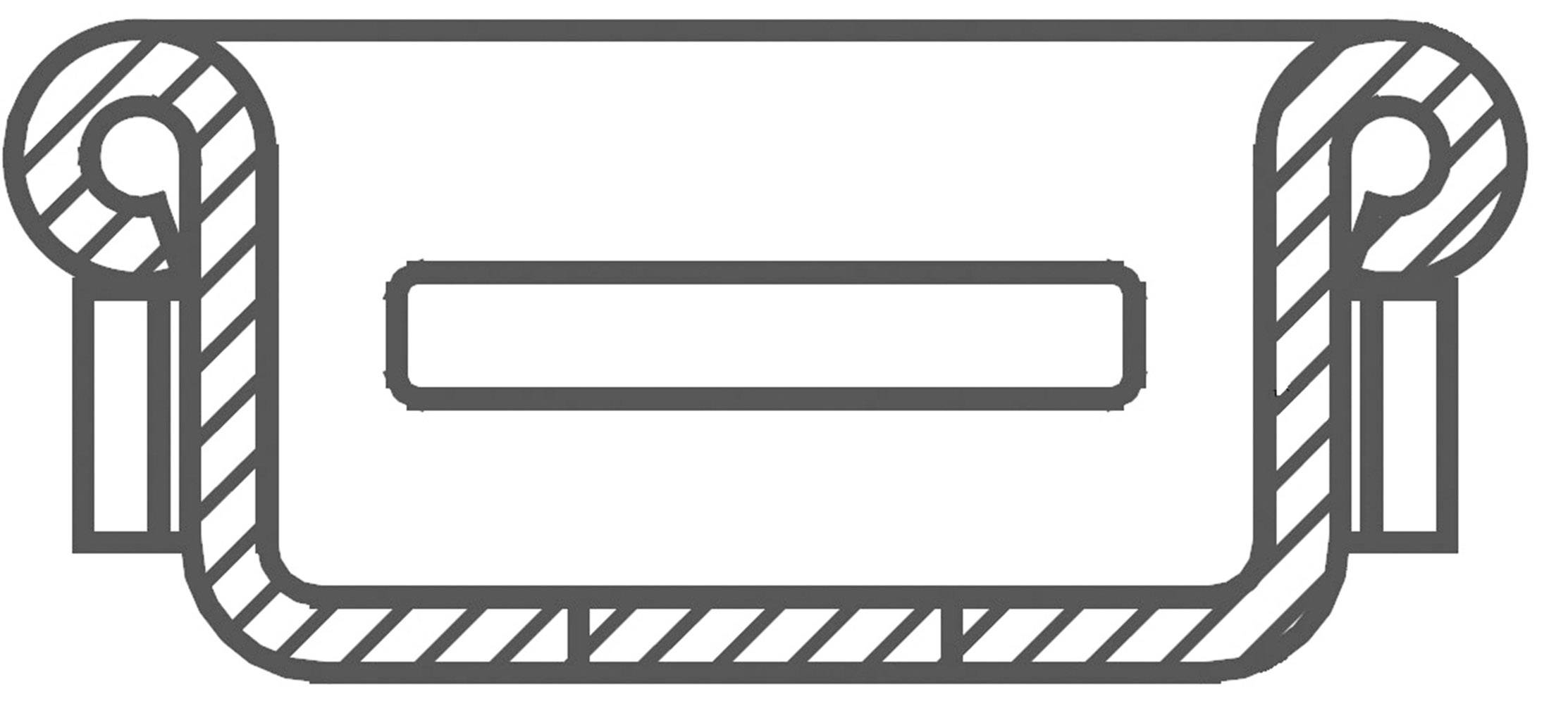 Black and white technical drawing of a cross-section through a shaft seal, showing structure and mode of operation.