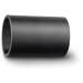 A black, cylindrical pipe that is tilted to the right.