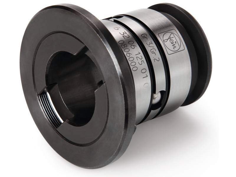A mechanical metal component with the inscription 'KTEM' and additional numbers indicating a product or serial number.