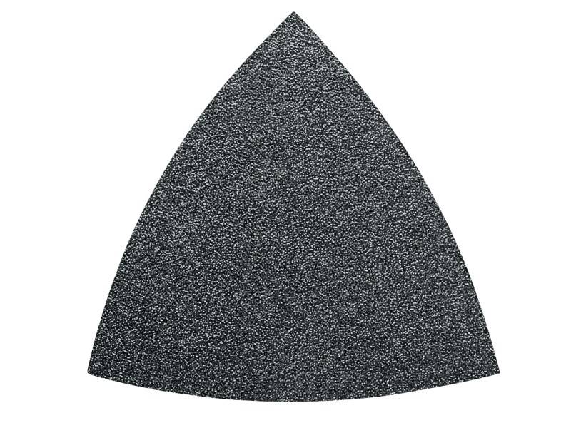 Triangular sandpaper with coarse grit for surface sanding.