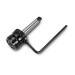 Silver cylinder with a black plastic head and a long, thin rod protruding at a right angle.