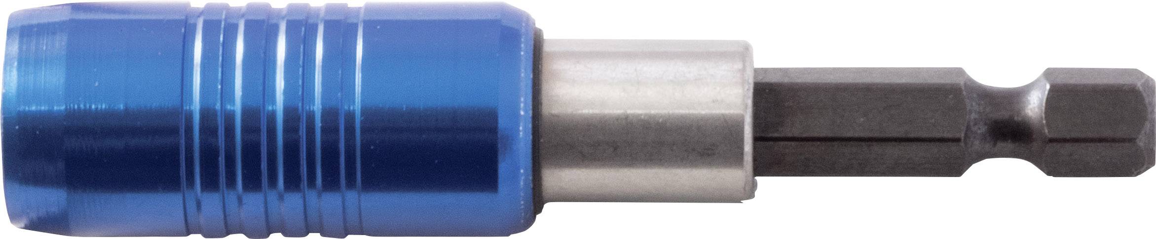 A blue screwdriver bit holder with a silver metal part, suitable for electric screwdrivers.