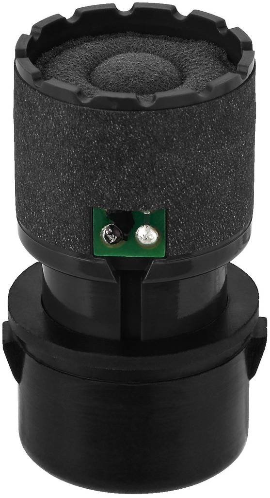 A cylindrical black sensor with visible electrical connections, commonly used in vehicles for distance measurement.