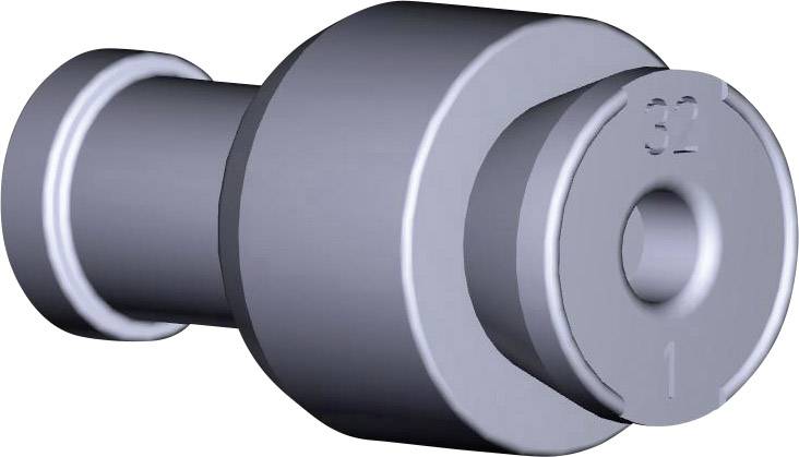 Technical drawing of a cylindrical metal component with embossed markings '32' and '1', side view.