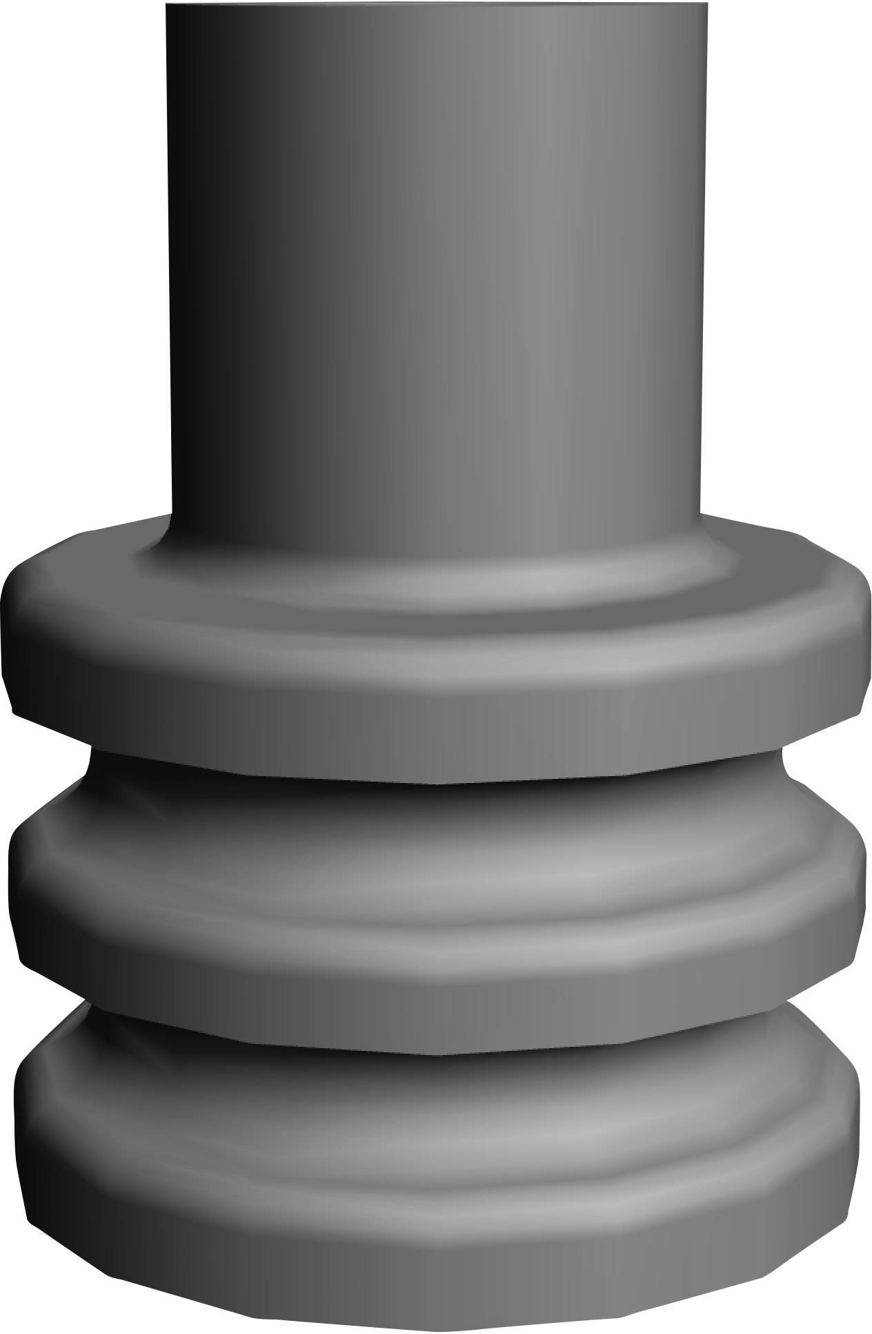 A grey, cylindrical shape with multiple graduated rings stacked on top of each other.