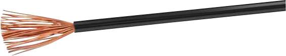 A black cable with exposed, copper-coloured wires at the end, used for electrical installations or connections.