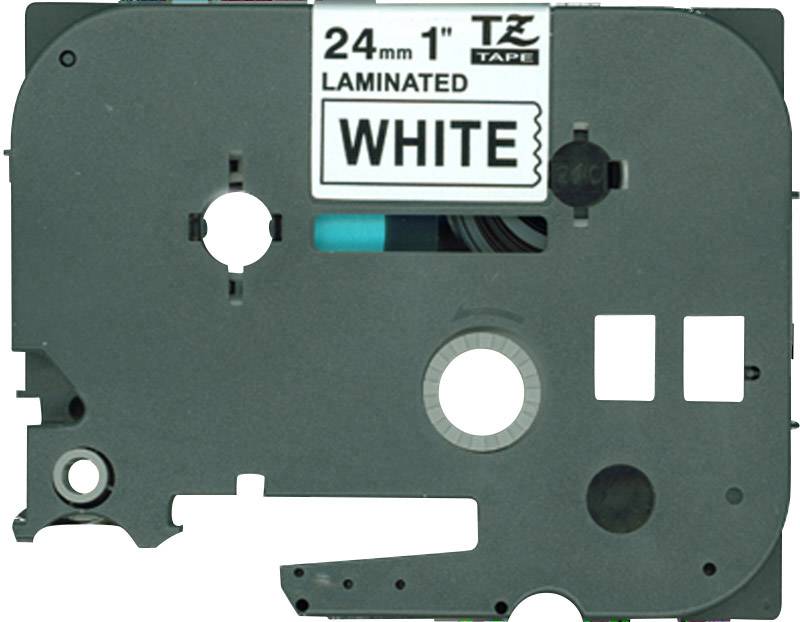 A black, laminated label cassette with the marking '24mm 1