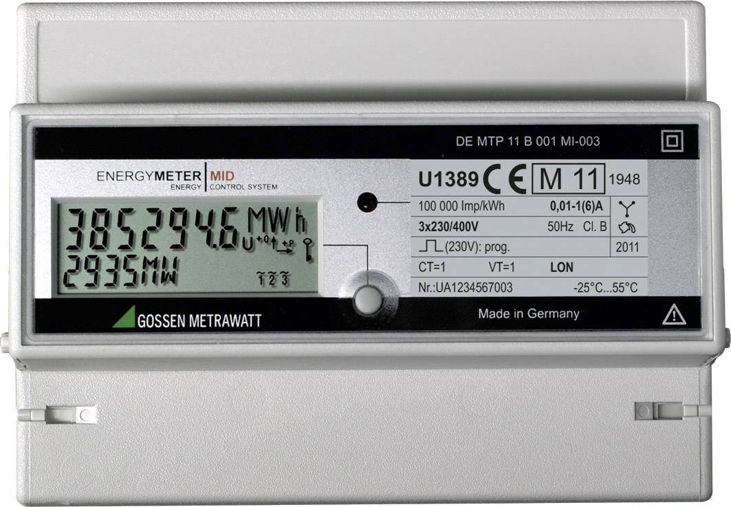 Gossen Metrawatt U1389-V016 Electricity meter (3-phase) incl. converter jack Digital 5 A MID-approved: Yes 1 pc(s)
