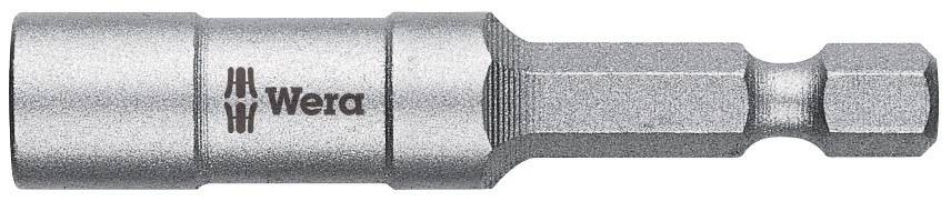 A silver magnetic bit holder with 'Wera' printed on the side, suitable for screwdriver bits.