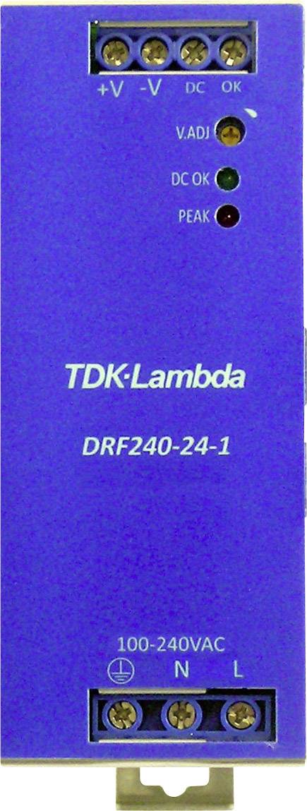 TDK-Lambda DRF240-24-1/HL Rail mounted PSU (DIN) 24 V DC 240 W No. of outputs:1 x Content 1 pc(s)